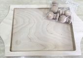 WOODEN TRAY w/ FEET
